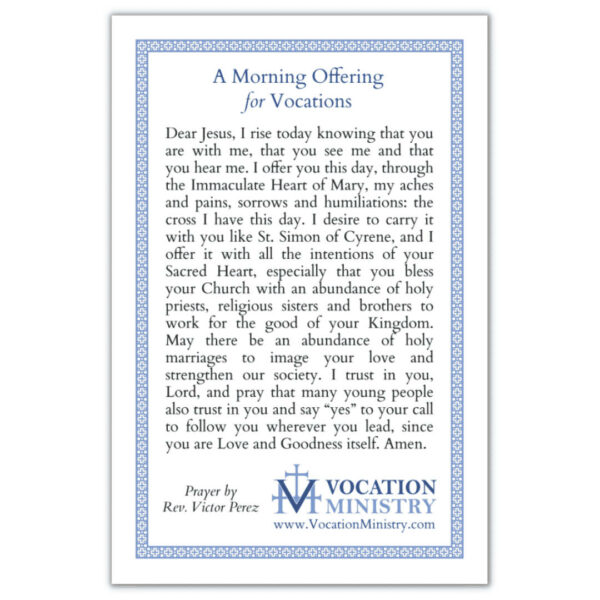 Prayer Card — A Morning Offering for Vocations (Pack of 50) - Imagen 2