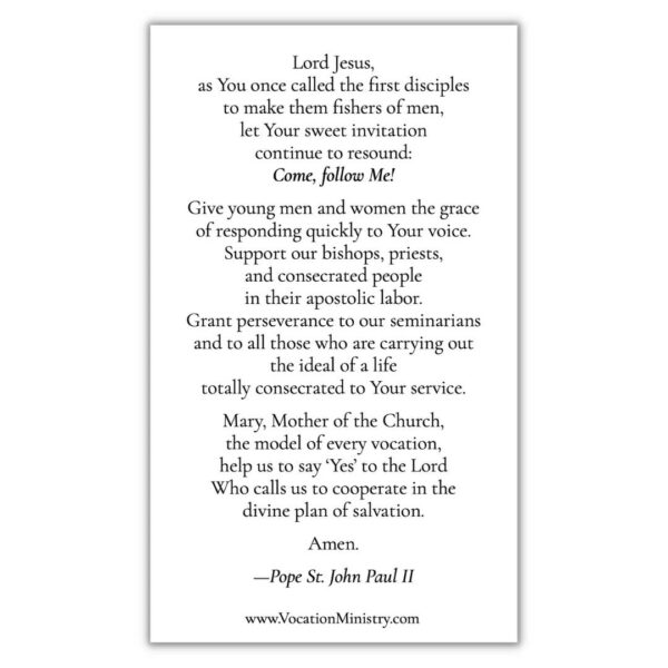 Prayer Card — Pope St. John Paul II Vocation Prayer Card (Pack of 50) - Image 4