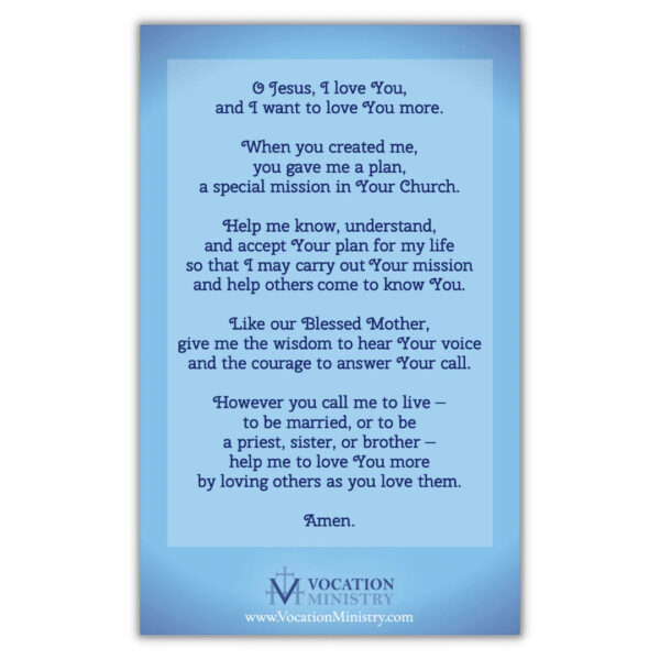 Prayer Card — Vocation Prayer for Children (Pack of 50) - Image 3