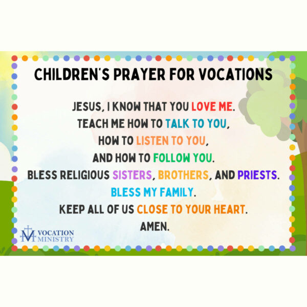 Prayer Card- Jesus Loves Me-Children's Prayer for Vocations (Pack of 50) - Image 4