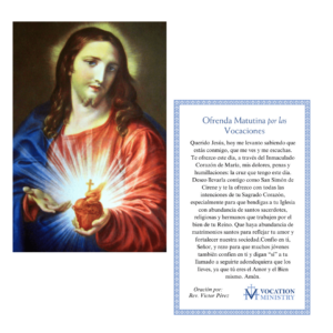Tarjeta de Oración — Una Ofrenda Matutina por las Vocaciones (Pack de 50)